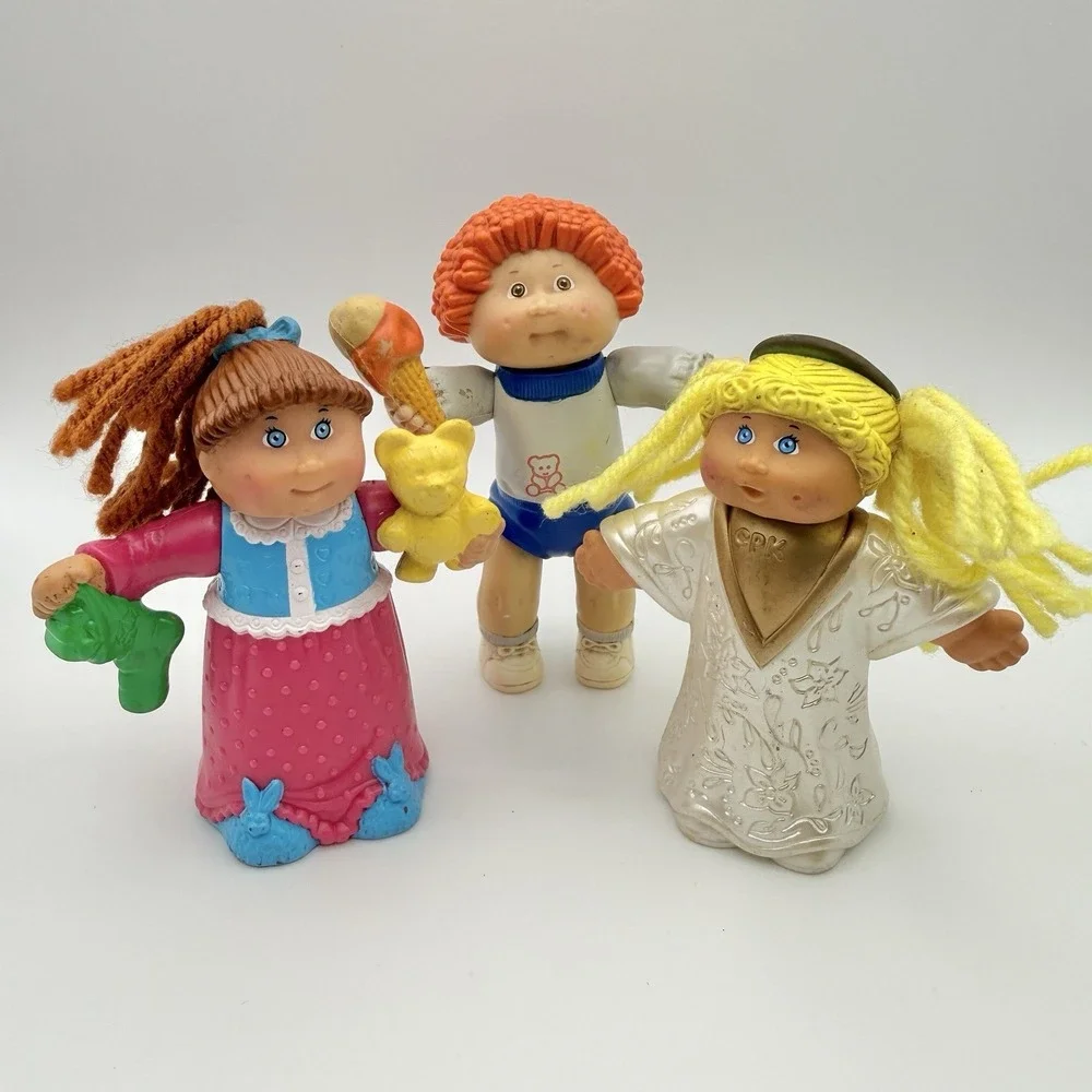 Lot 3 CPK Cabbage Patch Kids Mini‎ PVC Doll Figurine Figures Yarn Hair 1984/1992